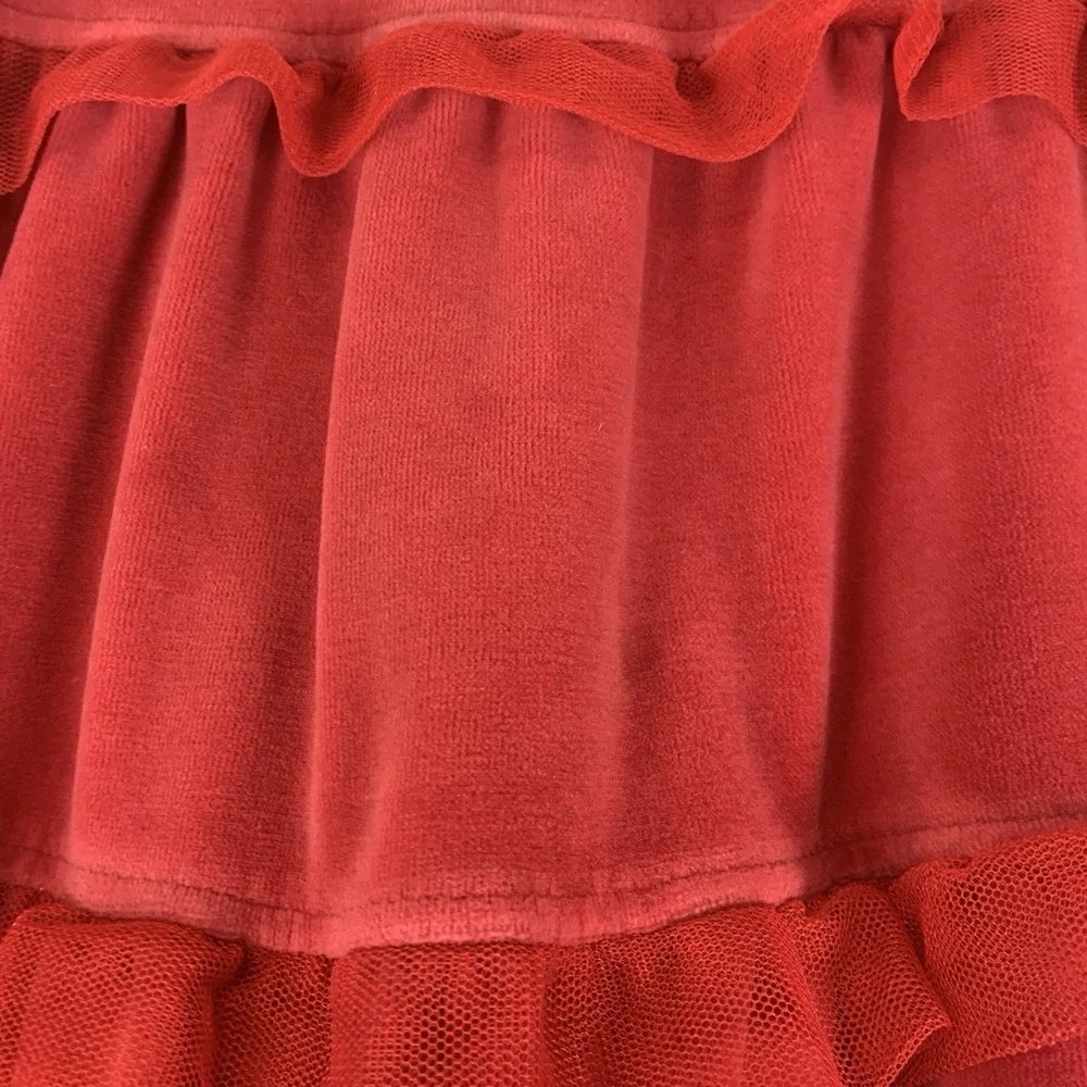Hanna Andersson Dress Girls‎ 4 100 Red Tiered Velvet Holiday Christmas PLAY
